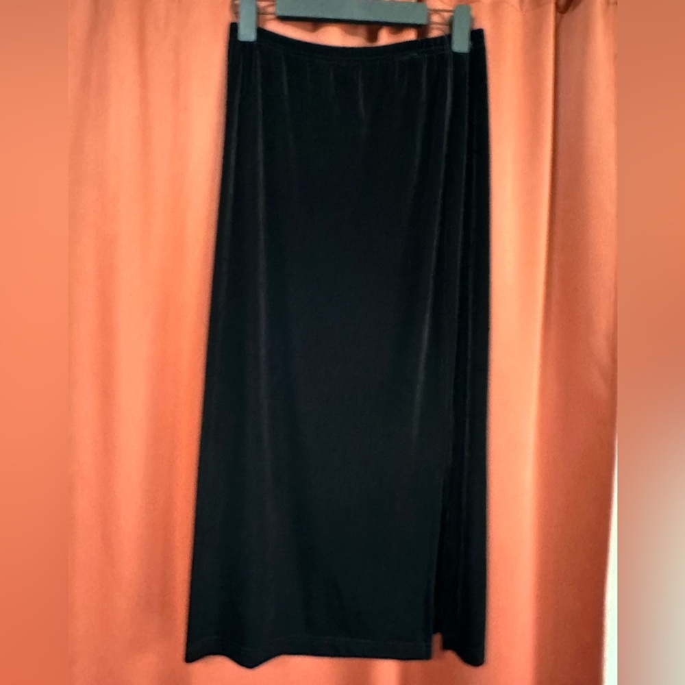 Clio Petites Vintage Black Velvet Maxi Skirt Womens Petite L